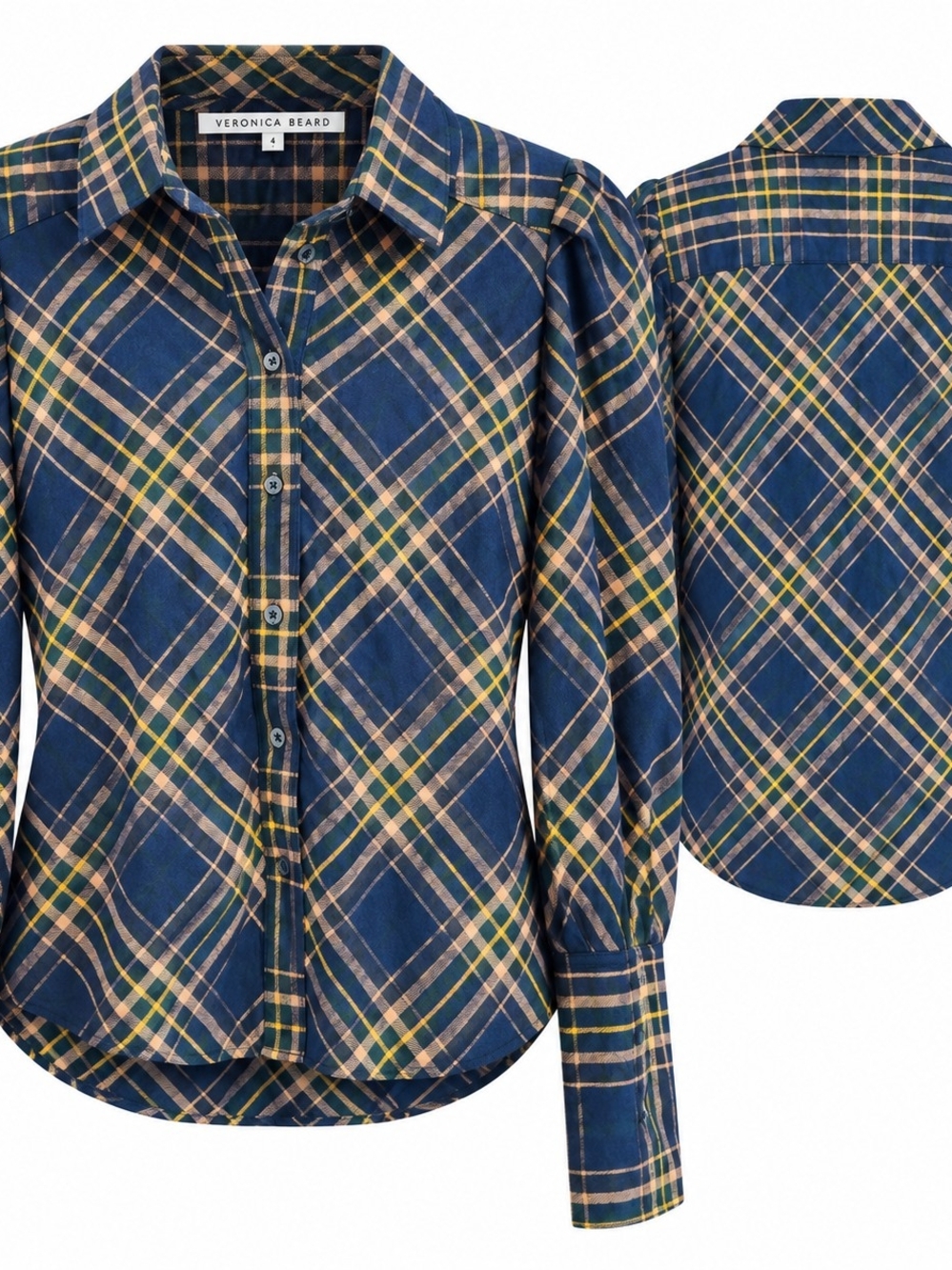 NEW Veronica Beard Size 4 Plaid Cotton Blouse Preppy Academia Heritage